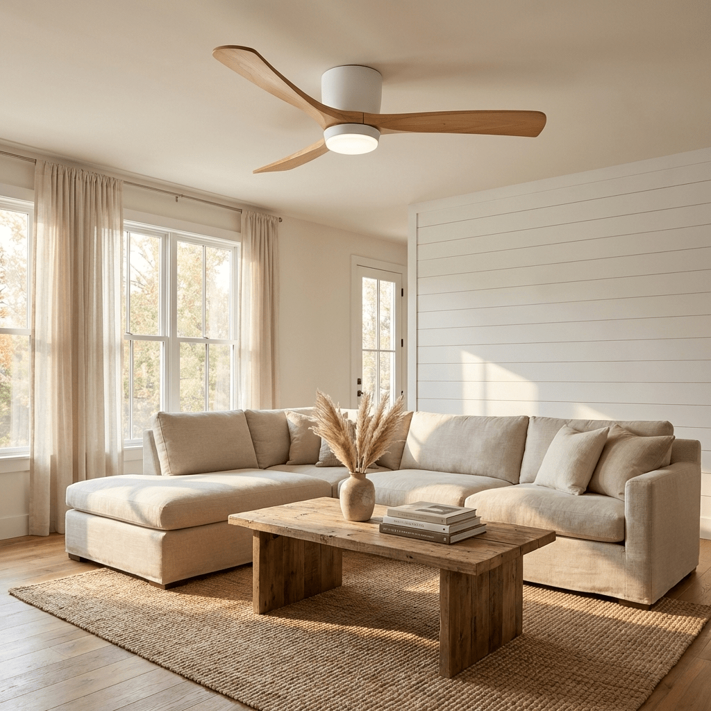 Zéphire — ventilateur de plafond en bois avec lumière, vue 8