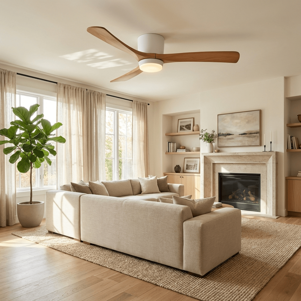 Zéphire — ventilateur de plafond en bois avec lumière, vue 9