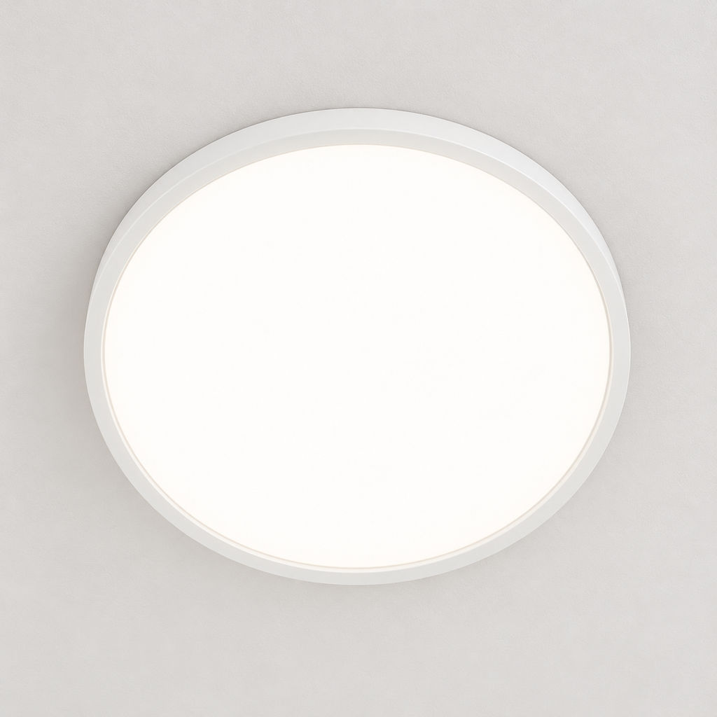 Zylo blanc, vue centrée du diffuseur depuis le dessous — mise en scène illustrative